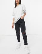 Dr Denim Nora Jeans With Extreme Rip In Black