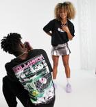 Collusion Unisex T-shirt With Character Print In Black