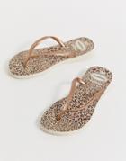 Havaianas Slim Flip Flops In Leopard Print-multi