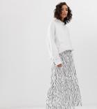 Na-kd Abstract Print Print Maxi Skirts In White - White