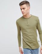 D-struct Grandad Neck Long Sleeve Top - Green
