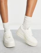 Bershka Chunky Sole Retro Sneakers In Off-white