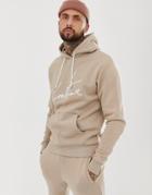 The Couture Club Hoodie With Signature Logo In Beige - Gray