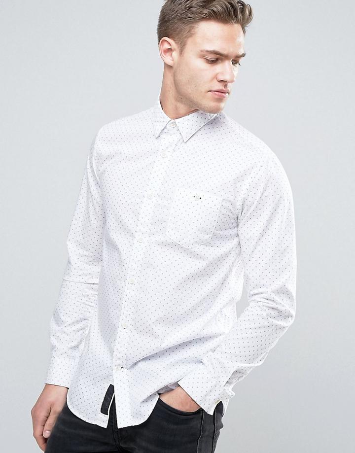Produkt Shirt With All Over Dot Print - White