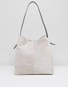 Asos Suede Contrast Shoulder Bag - Brown
