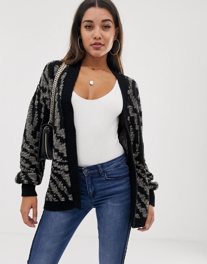 Asos Design Textured Zebra Cardigan - Multi