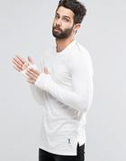 Religion Long Sleeve T-shirt With Stepped Front - White