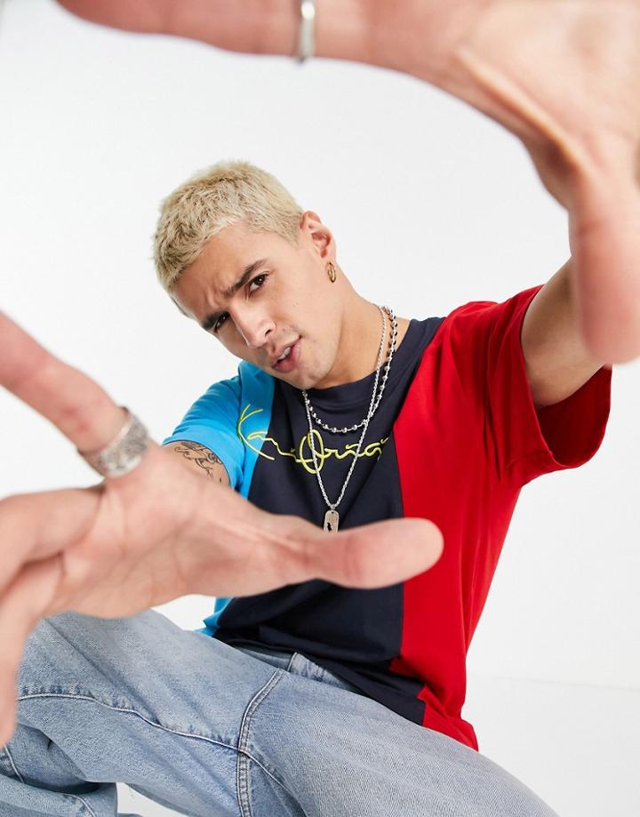 Karl Kani Originals Block T-shirt In Navy Multi