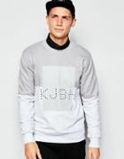 Han Sweatshirt With Color Block And Logo - Gray