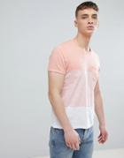 Esprit T-shirt With Pink Block Stripe - Pink