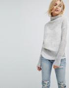 All Saints Delice Chunky Cowl Neck Sweater - Gray