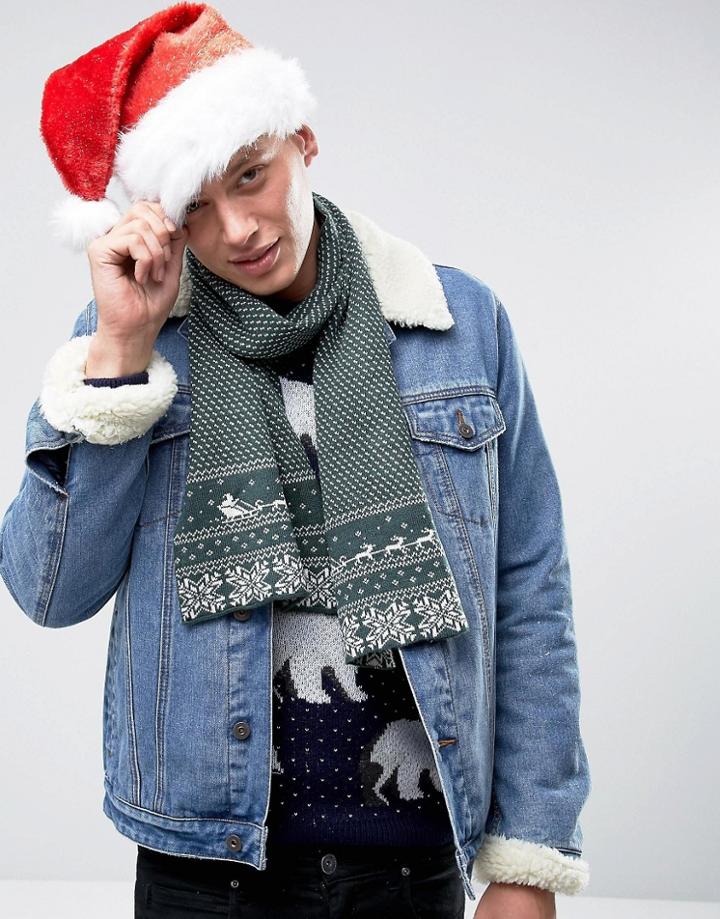 7x Holidays Fairisle Scarf - Green