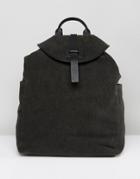 Paul Costelloe Canvas & Leather Backpack In Khaki - Green