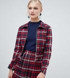 Monki Check Short Jacket With Pockets