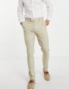 Asos Design Wedding Skinny Smart Pants In Stone-neutral