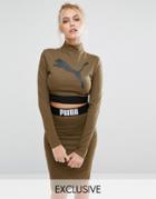 Puma Exclusive To Asos Long Sleeve Crop Top Co Ord - Green