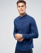 Burton Menswear Slim Navy Shirt In Texture - Navy