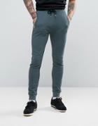 Asos Super Skinny Joggers With Zip Pockets - Blue
