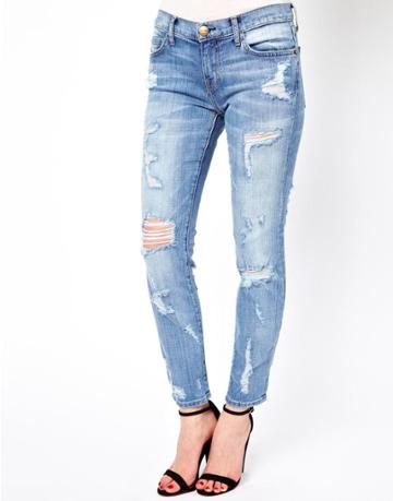 Current/elliot Distressed Stiletto Skinny Jeans