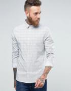 Hoxton Shirt Company Slim Smart Shirt With Texture - White