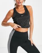 Nike Training One Dri-fit Slim Leopard Print Tank Top In Black