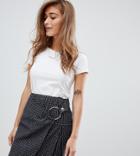 Asos Design Petite Mini Skirt With D-ring In Recycled Check Fabric - Multi