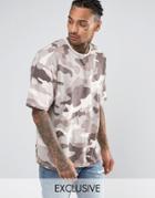 Other Uk Oversized Camo T-shirt In Heavyweight - Pink