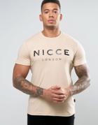 Nicce London T-shirt With Large Logo - Stone