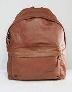 Eastpak Padded Pak R Leather Backpack - Brown
