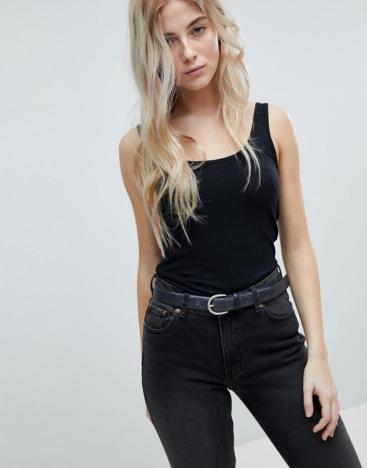 New Look Scoop Neck Tank - Black