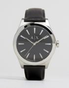 Armani Exchange Leather Watch In Black Ax2323 - Black
