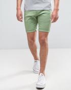 Asos Skinny Shorts In Light Green - Green