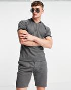 Mauvais Geo Knit Zip T-shirt In Black