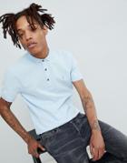 Allsaints Polo Shirt With Logo In Icing Blue - Blue