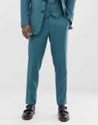 Asos Design Wedding Slim Suit Pants In Mid Blue - Blue