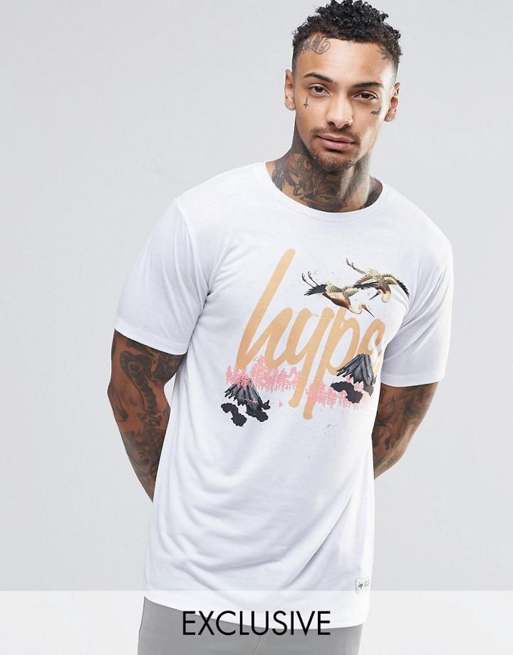 Hype T-shirt With Souvenir Logo Print - White