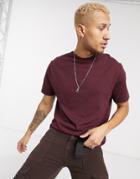 Asos Design Organic Relaxed Fit T-shirt With Crew Neck In Red