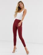 Asos Design Legging In Embossed Snake Print-red