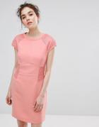 Oasis Lace Paneled Shift Dress - Pink