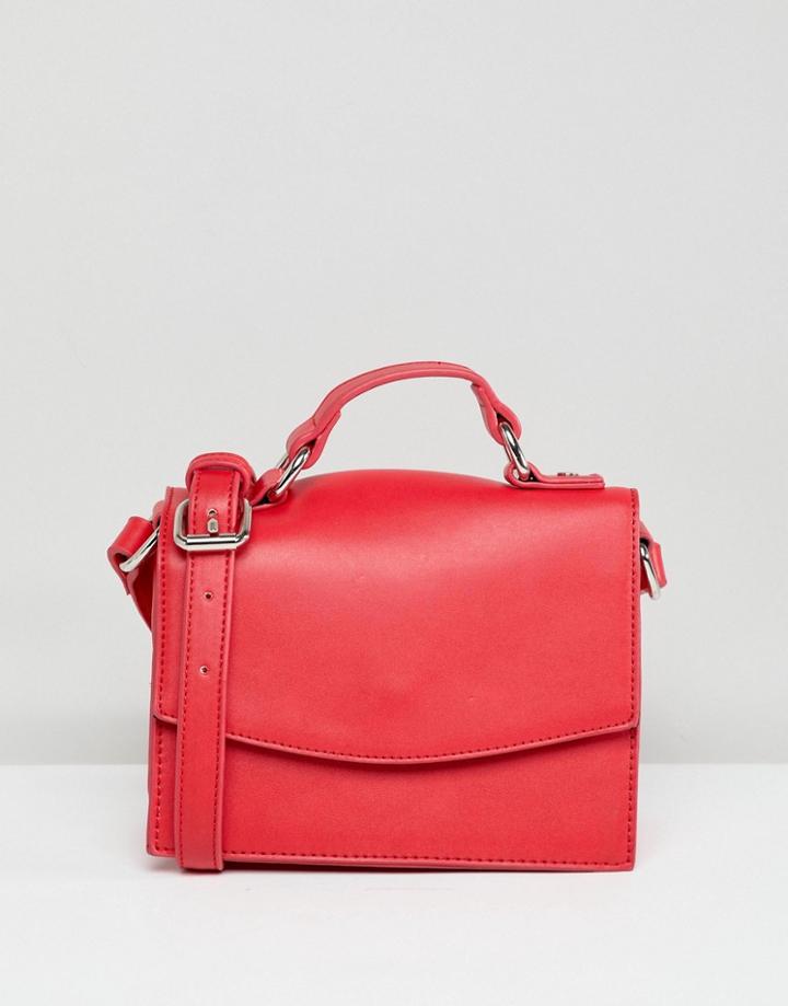 Pieces Bright Structured Cross Body - Red