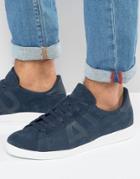 Armani Jeans Suede Logo Sneakers In Navy - Navy