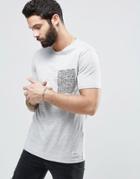Only & Sons T-shirt With Printed Pocket - Light Gray Marl