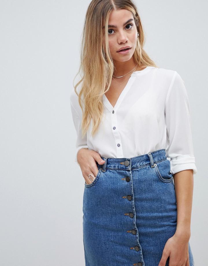 Jdy Track V-neck Blouse - White