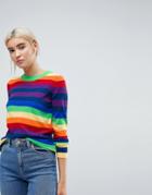 Asos Sweater In Bright Stripe - Multi
