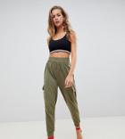 Missguided Cargo Jogger In Khaki - Green