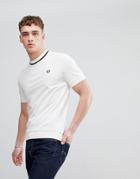 Fred Perry Reissues Tipped Pique T-shirt In White - White