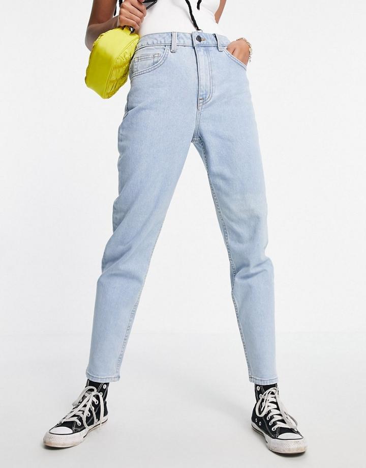 Object Vinnie High Waist Mom Jeans In Light Blue-blues