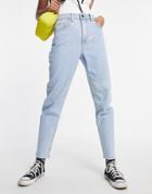 Object Vinnie High Waist Mom Jeans In Light Blue-blues