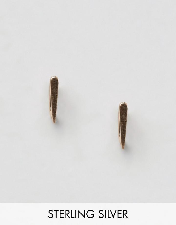 Asos Rose Gold Plated Sterling Silver Mini Triangle Through Earrings -