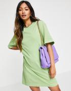 & Other Stories Organic Cotton T-shirt Mini Dress In Green